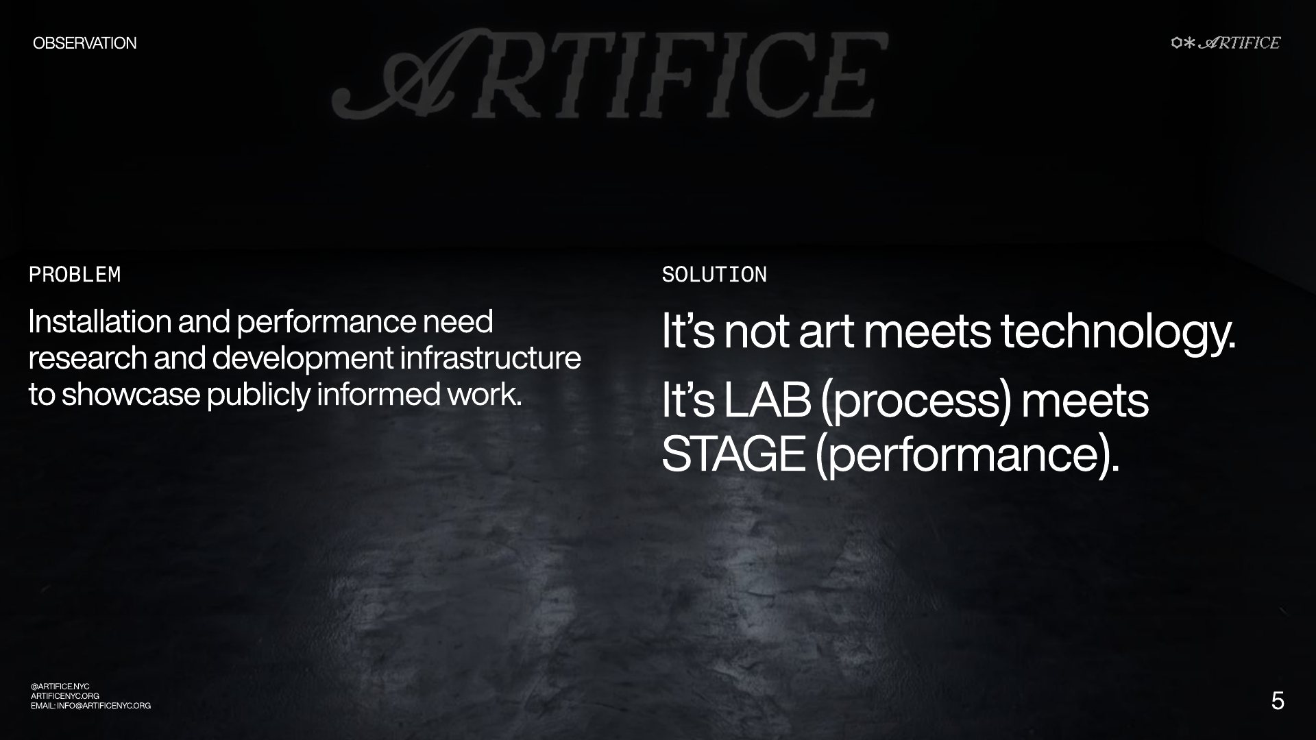 Problem and solution — lab meets stage